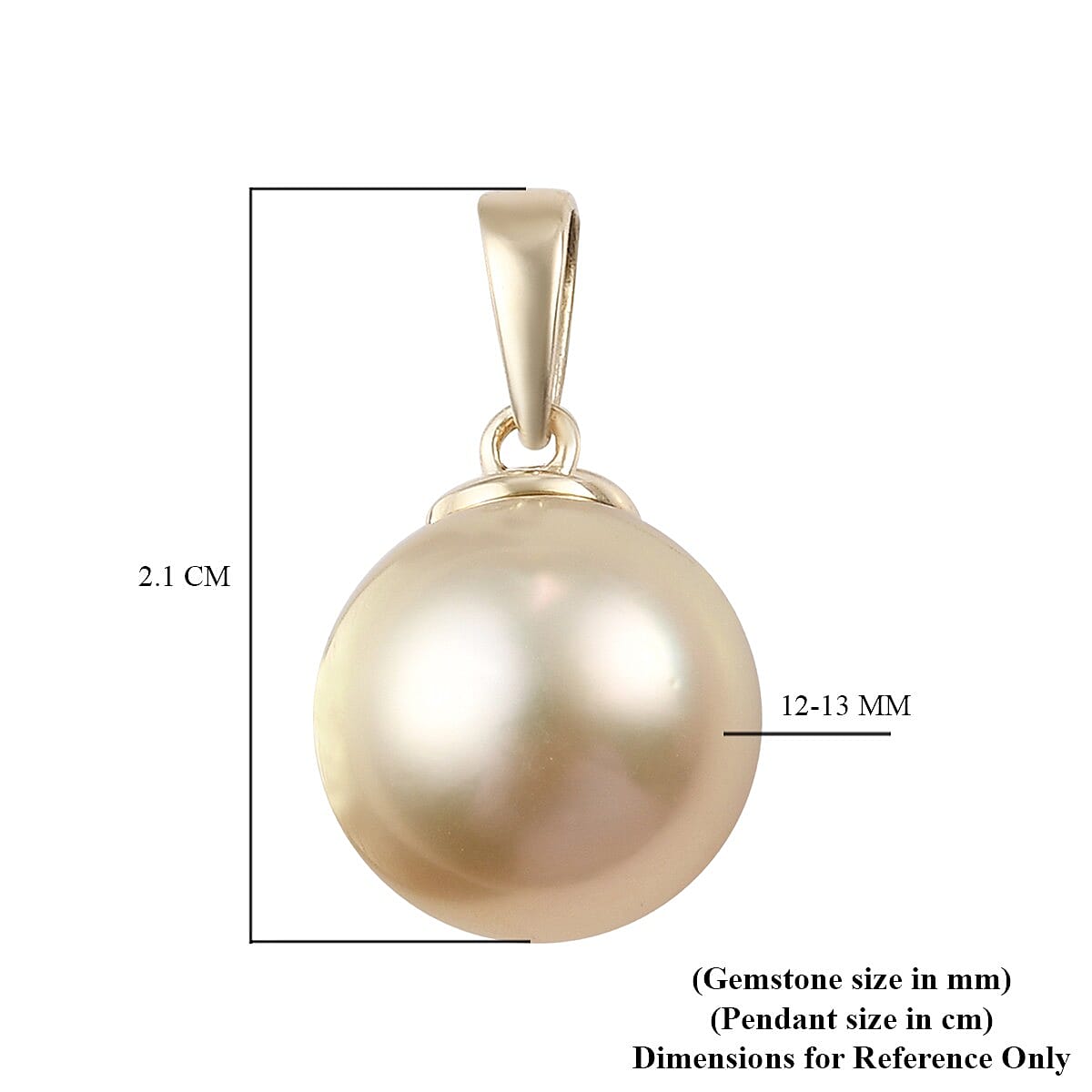 Golden South Sea Pearl Pendant in 9K Yellow Gold 3818706 5