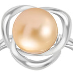 Golden South Sea Pearl Ring in Platinum Overlay Sterling Silver