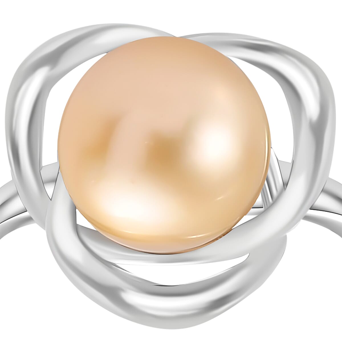 Golden South Sea Pearl Ring in Platinum Plated Sterling Silver 8.23 Ct 3853518 13