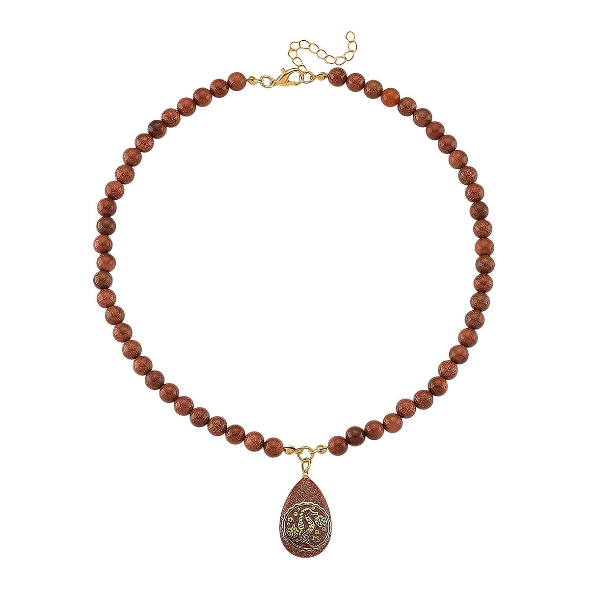 Golden Sunstone Seahorse Necklace (Size 18 - 2 Ext) with Lobster Clasp 230.00 Ct. V32755013 3