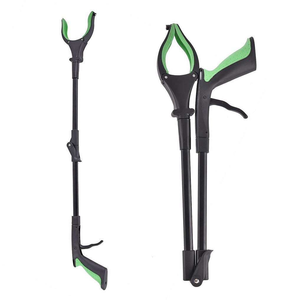 Grabber Tool with Magnet and LED Light (Length-82 cm) 3xLR44 Batteries (Incl.) - Green