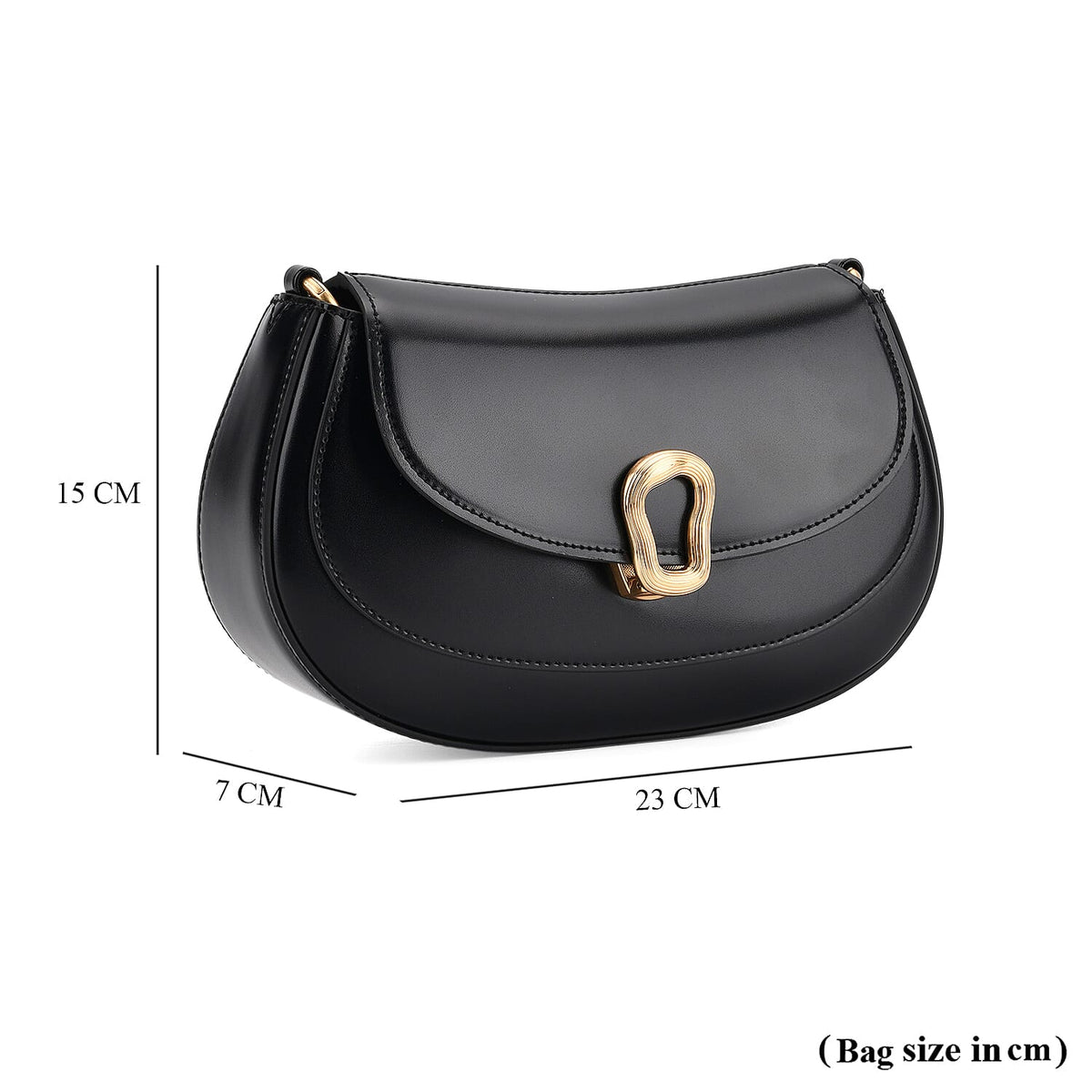 Grand Pelle Genuine Leather Saddle Crossbody Bag - Black 8243642 8