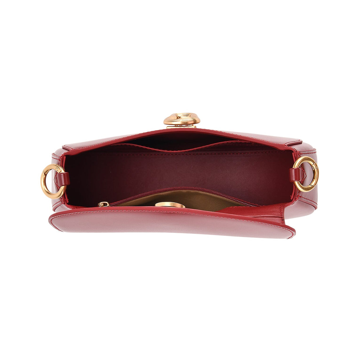 Grand Pelle Genuine Leather Saddle Crossbody Bag - Red V32621396 7