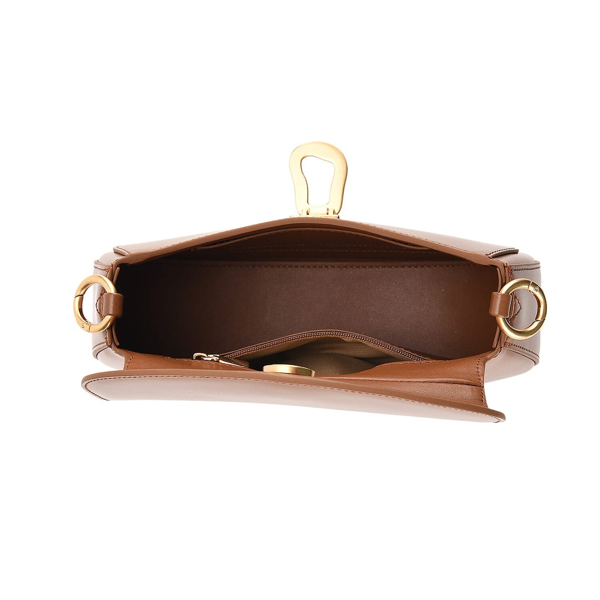 Grand Pelle Genuine Leather Saddle Crossbody Bag - Tan V32515884 7