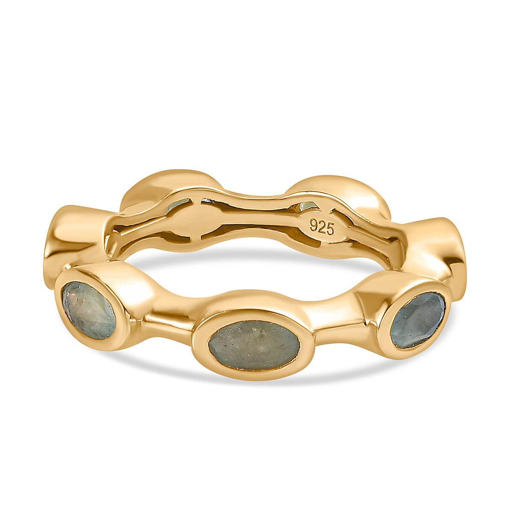 Grandidierite Band Ring in 18K YG Vermeil Sterling Silver 1.65 Ct