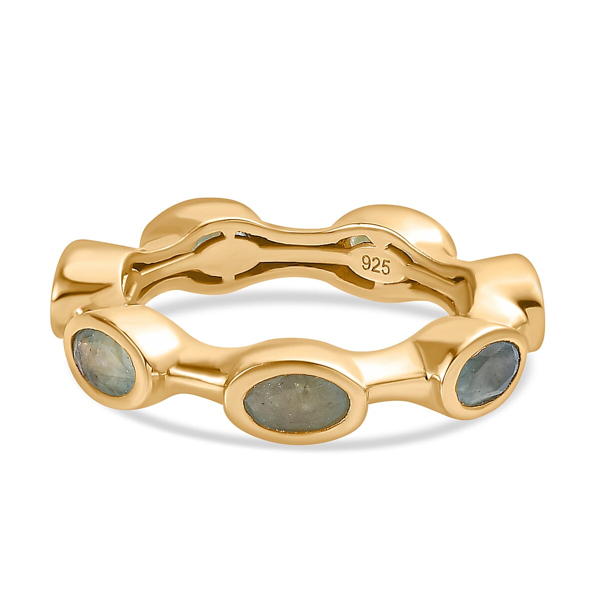 Grandidierite Full Eternity Band Ring in 18K Yellow Gold Vermeil Plated Sterling Silver 1.65 Ct 7783745 0