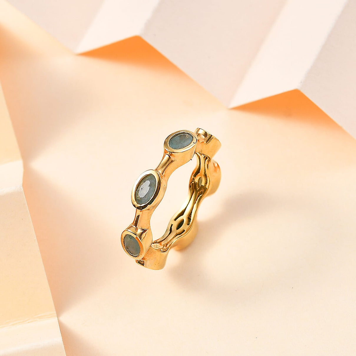 Grandidierite Full Eternity Band Ring in 18K Yellow Gold Vermeil Plated Sterling Silver 1.65 Ct 7783745 2