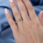 Grandidierite Band Ring in 18K YG Vermeil Sterling Silver 1.65 Ct