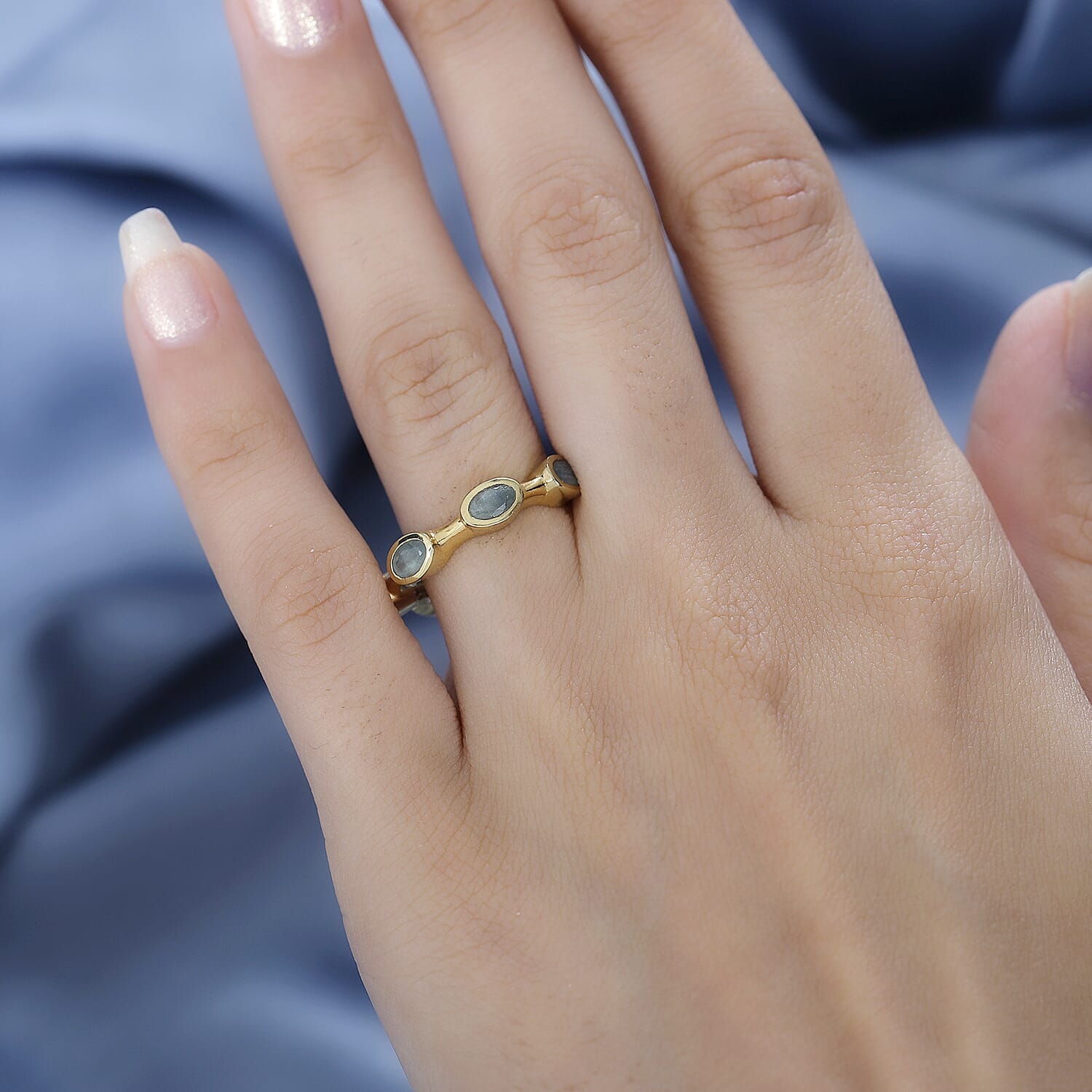 Grandidierite Full Eternity Band Ring in 18K Yellow Gold Vermeil Plated Sterling Silver 1.65 Ct 7783745 3