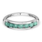 Grandidierite Half-Eternity Band Ring in Platinum Overlay Sterling Silver 1.12 Ct