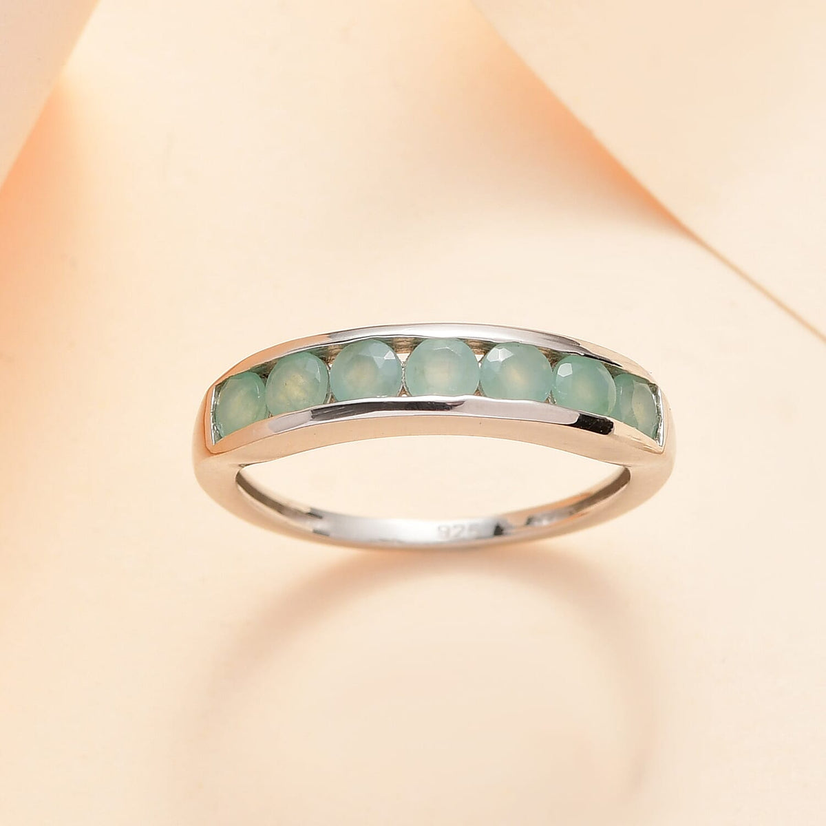 Grandidierite Half-Eternity Wedding Band Ring in Platinum Overlay Sterling Silver 1.12 Ct 7533012 2