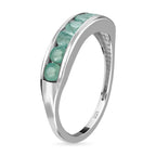 Grandidierite Half-Eternity Band Ring in Platinum Overlay Sterling Silver 1.12 Ct