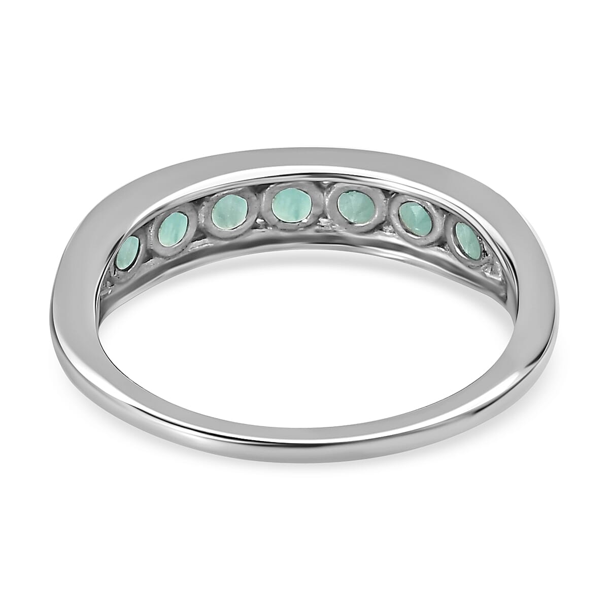 Grandidierite Half-Eternity Wedding Band Ring in Platinum Overlay Sterling Silver 1.12 Ct 7533012 5