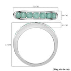 Grandidierite Half-Eternity Band Ring in Platinum Overlay Sterling Silver 1.12 Ct