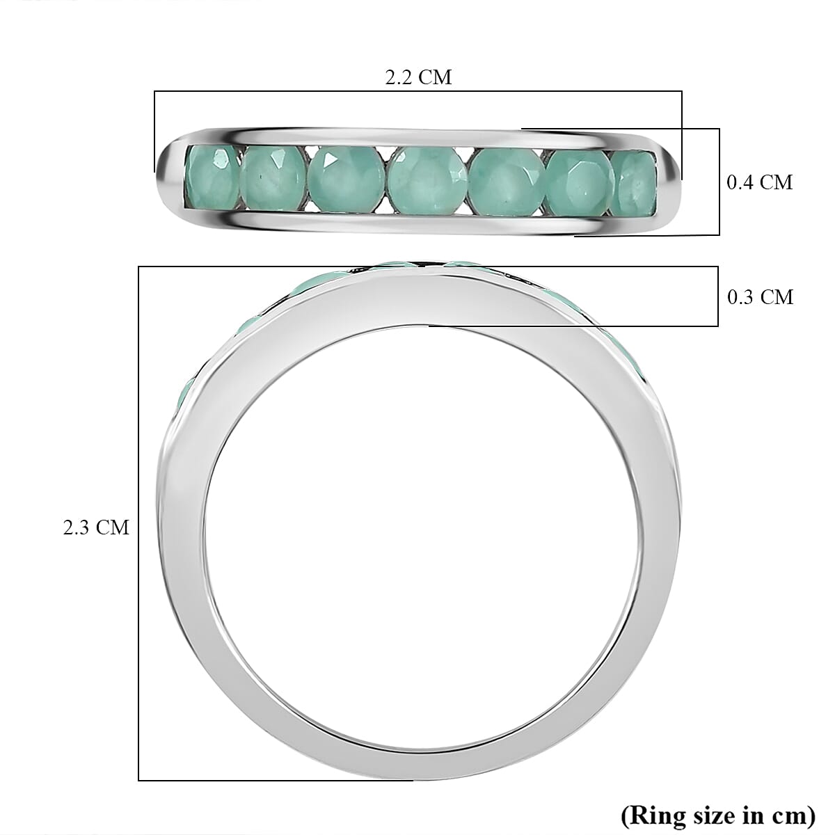 Grandidierite Half-Eternity Wedding Band Ring in Platinum Overlay Sterling Silver 1.12 Ct 7533012 6