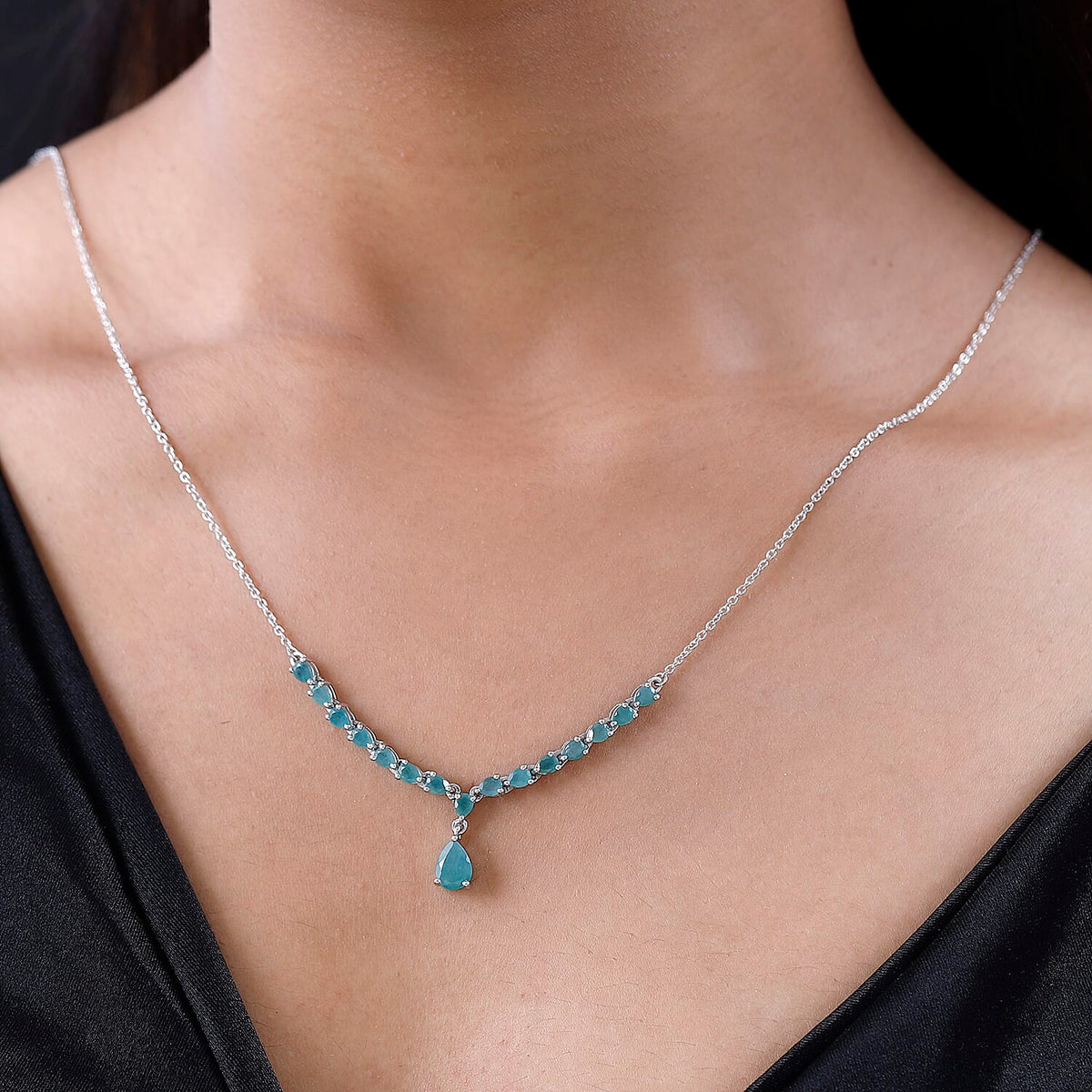 Grandidierite Necklace (Size - 20) in Platinum Overlay Sterling Silver 3.35 Ct, Silver Wt. 6.00 Gms 7570948 1