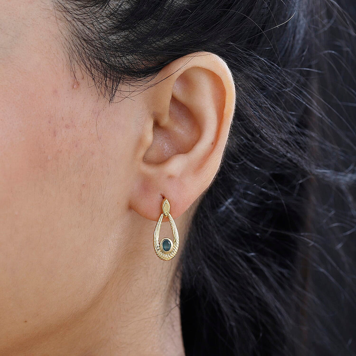 Grandidierite Solitaire Dangle Earrings in 18K Yellow Gold Vermeil Plated Sterling Silver 7801342 2