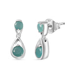 Grandidierite Dangle Earrings in Rhodium Overlay Sterling Silver 1.60 Ct