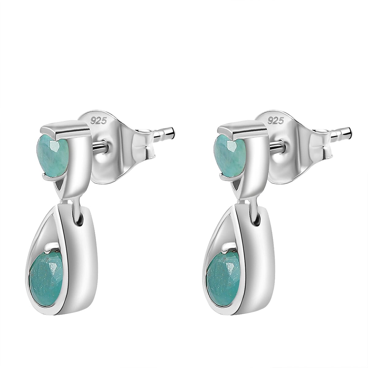 Grandidierite Dangle Earrings in Rhodium Overlay Sterling Silver 1.60 Ct 7801359 3