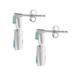 Grandidierite Dangle Earrings in Rhodium Overlay Sterling Silver 1.60 Ct
