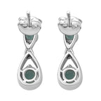 Grandidierite Dangle Earrings in Rhodium Overlay Sterling Silver 1.60 Ct