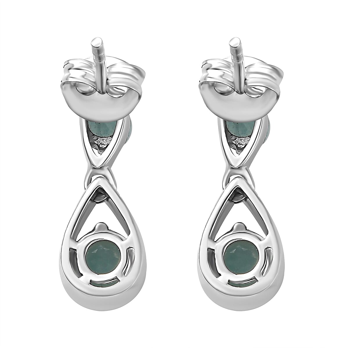 Grandidierite Dangle Earrings in Rhodium Overlay Sterling Silver 1.60 Ct 7801359 5