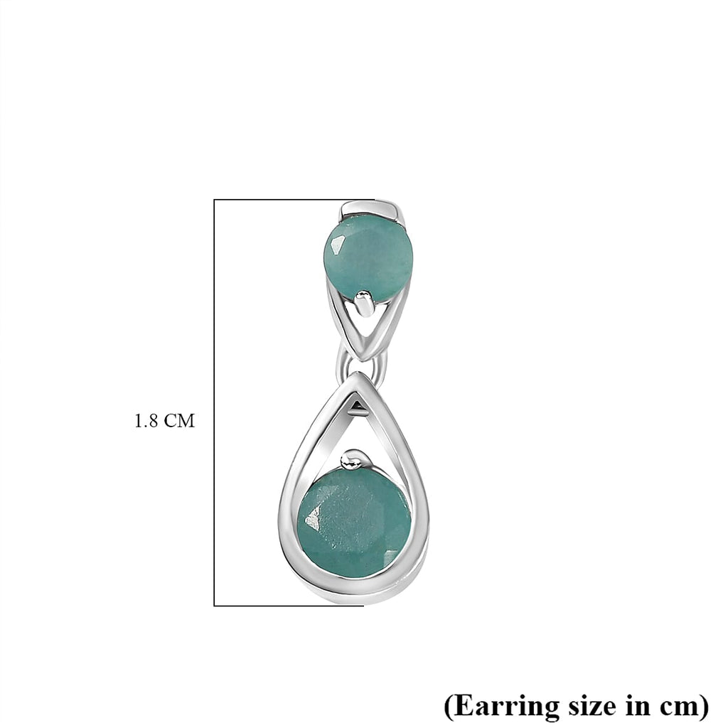 Grandidierite Dangle Earrings in Rhodium Overlay Sterling Silver 1.60 Ct