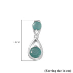 Grandidierite Dangle Earrings in Rhodium Overlay Sterling Silver 1.60 Ct