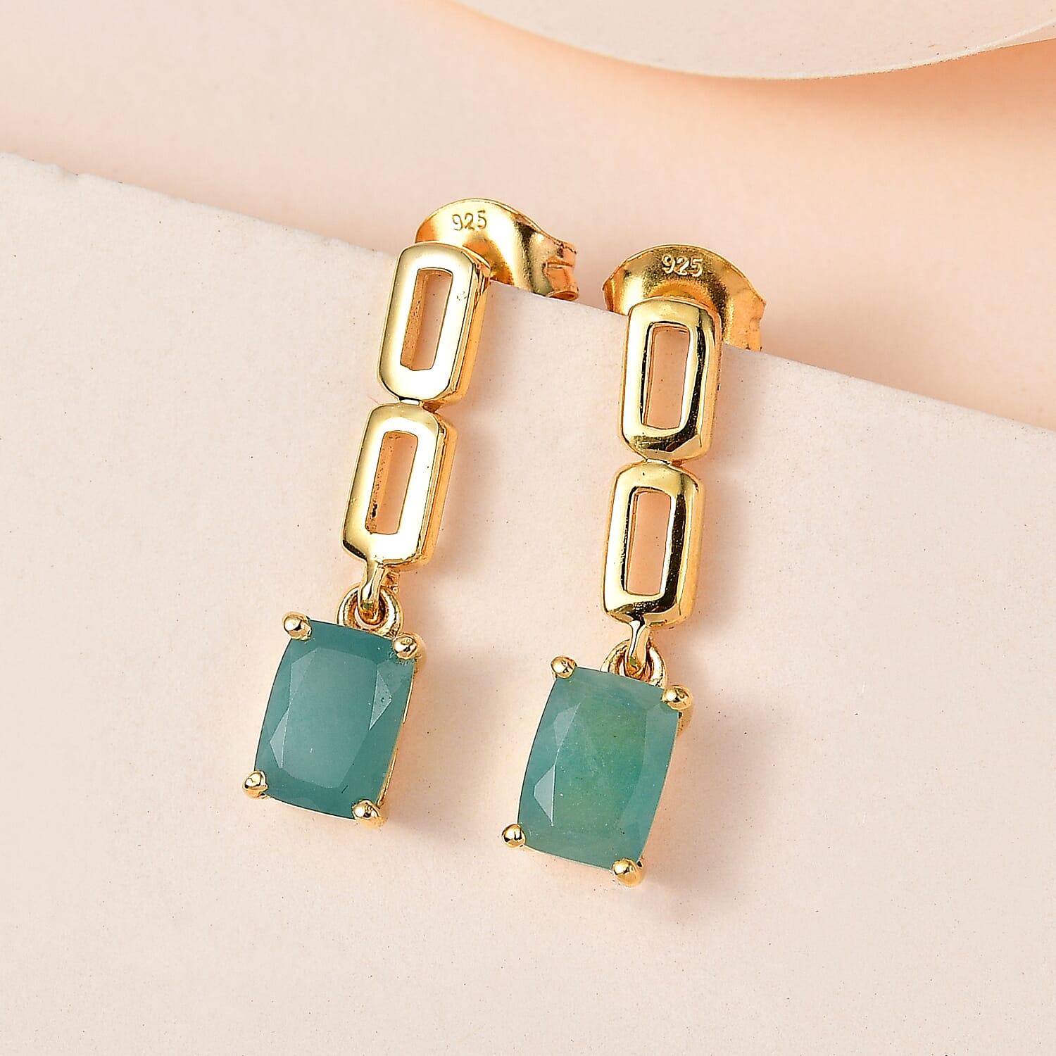 Grandidierite Dangle Earrings in 18K Yellow Gold Vermeil Plated Sterling Silver 2.03 Ct 7574541 1