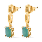 Grandidierite Dangle Earrings in 18K Yellow Gold Vermeil Plated Sterling Silver 2.03 Ct