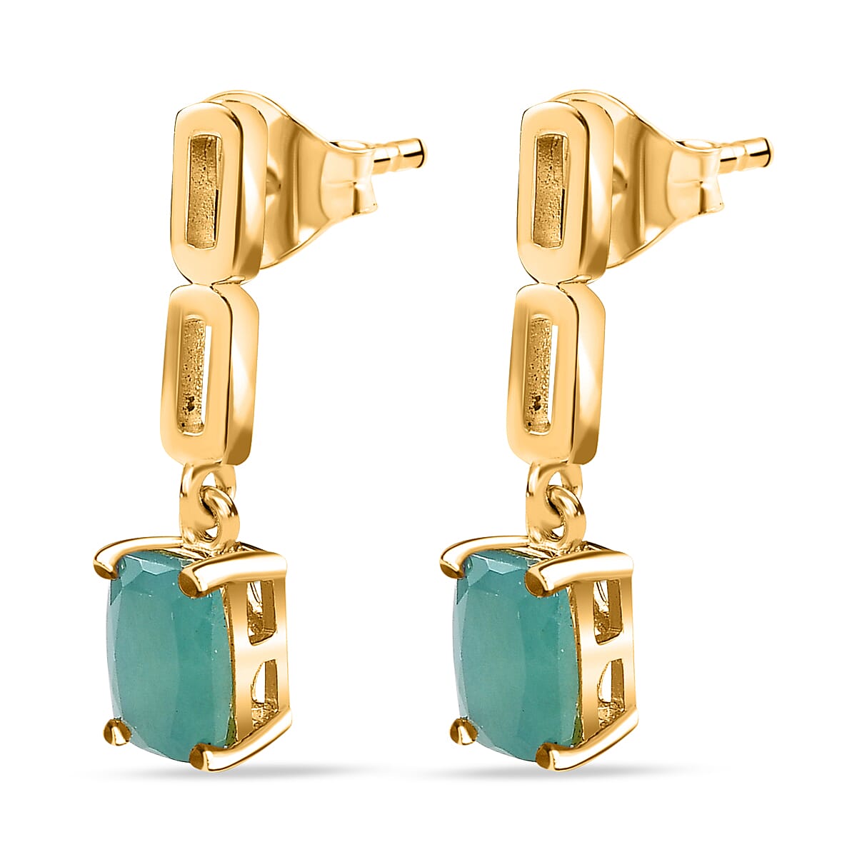 Grandidierite Dangle Earrings in 18K Yellow Gold Vermeil Plated Sterling Silver 2.03 Ct 7574541 3