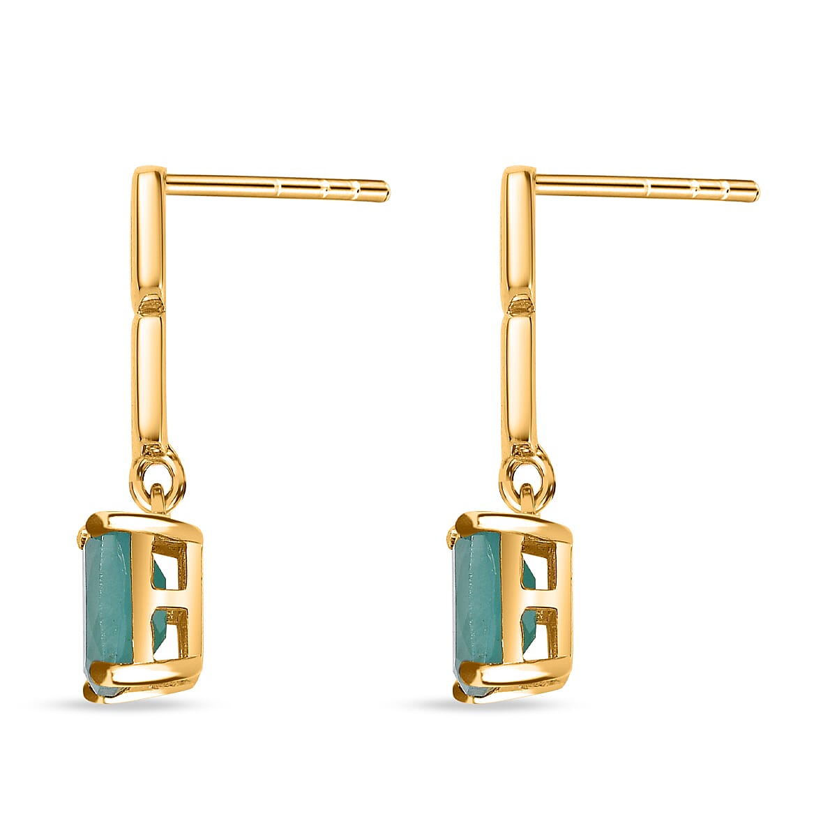 Grandidierite Dangle Earrings in 18K Yellow Gold Vermeil Plated Sterling Silver 2.03 Ct 7574541 4