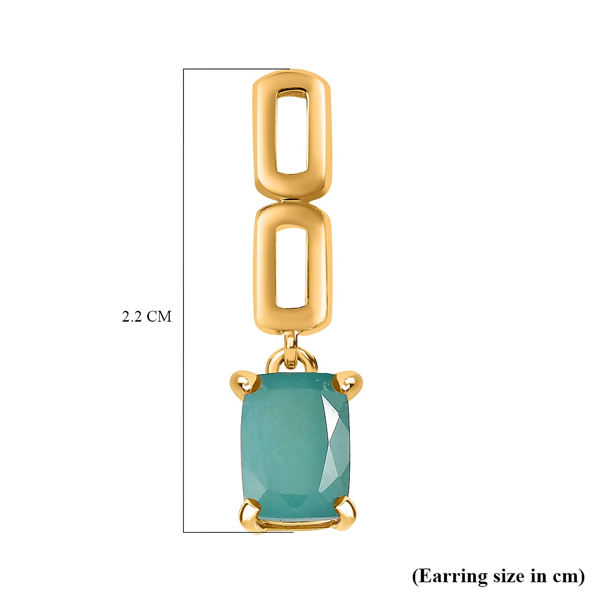 Grandidierite Dangle Earrings in 18K Yellow Gold Vermeil Plated Sterling Silver 2.03 Ct 7574541 5