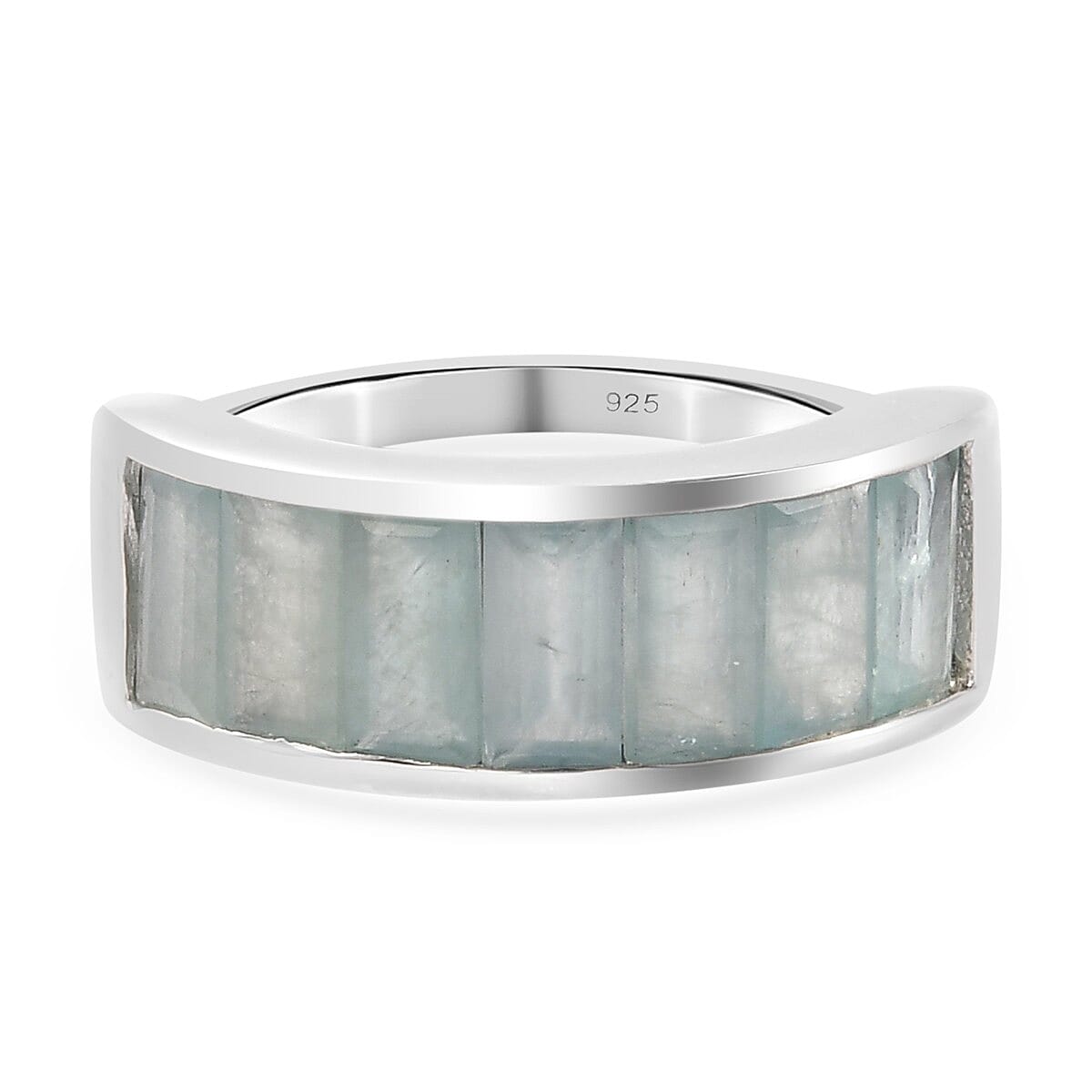 Grandidierite Half Eternity Ring in Platinum Overlay Sterling Silver 2.460 Ct. 3829301 0
