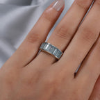 Grandidierite Half Eternity Ring in Platinum Overlay Sterling Silver 2.46 Ct.