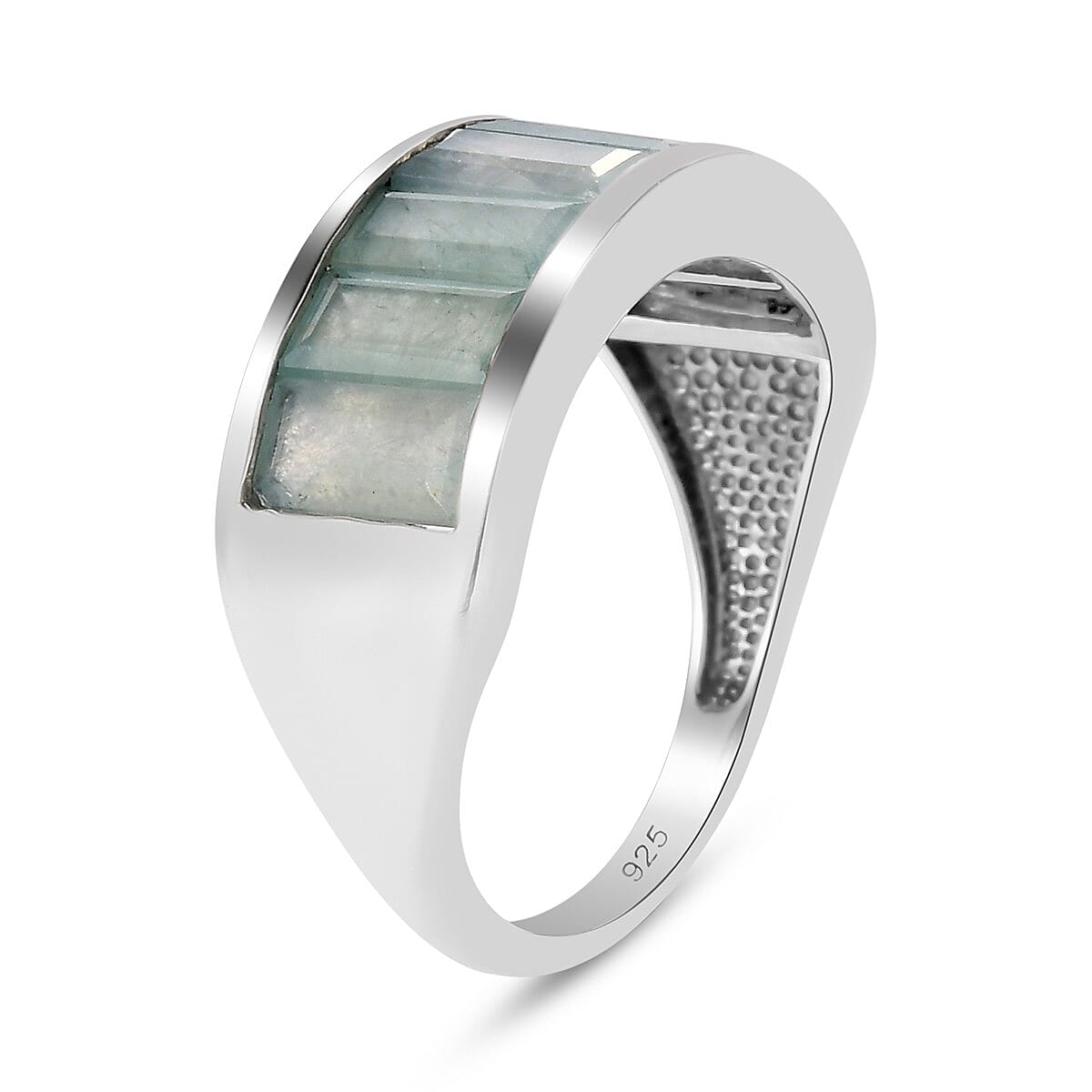 Grandidierite Half Eternity Ring in Platinum Overlay Sterling Silver 2.460 Ct. 3829301 4