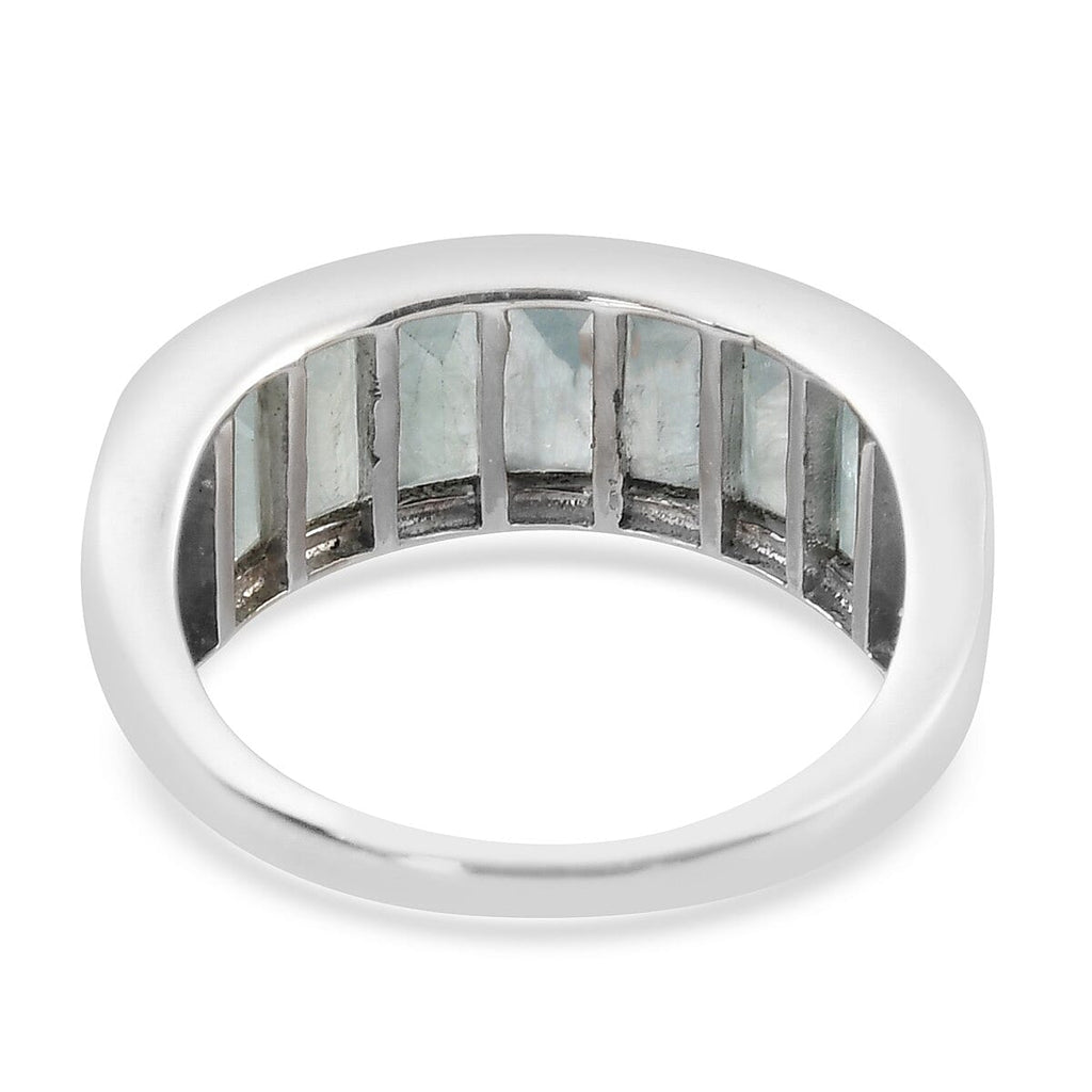 Grandidierite Half Eternity Ring in Platinum Overlay Sterling Silver 2.46 Ct.