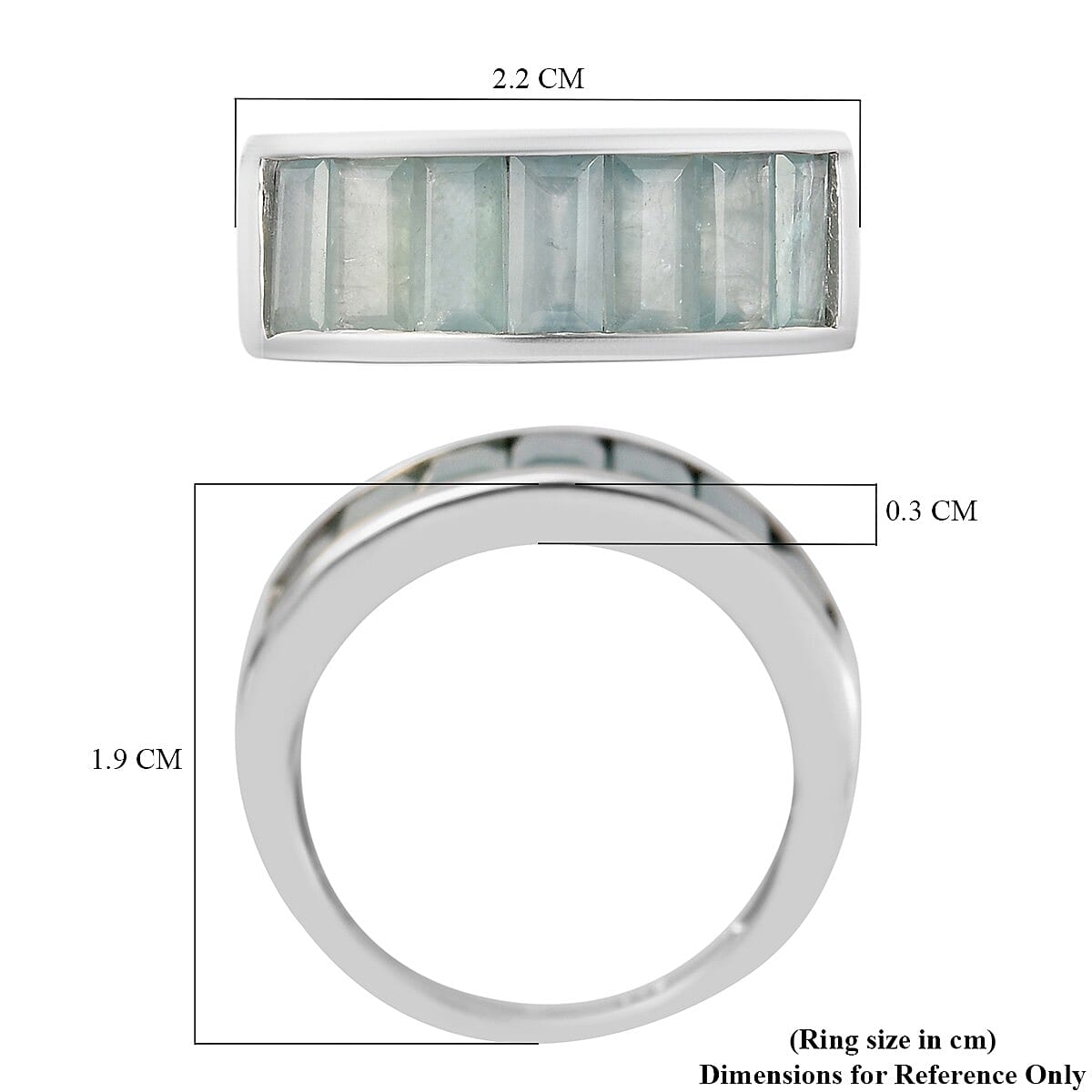 Grandidierite Half Eternity Ring in Platinum Overlay Sterling Silver 2.460 Ct. 3829301 6