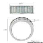 Grandidierite Half Eternity Ring in Platinum Overlay Sterling Silver 2.46 Ct.