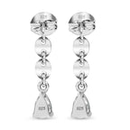 Grandidierite & Moissanite Dangle Earrings in Rhodium Overlay Sterling Silver