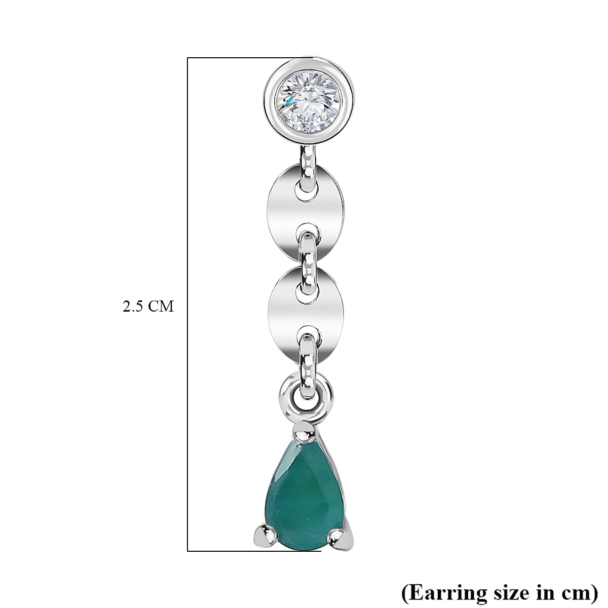 Grandidierite &amp; Moissanite Dangle Earrings in Rhodium Overlay Sterling Silver 7801078 6