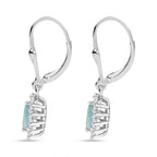 Grandidierite & Moissanite Earrings in Rhodium Overlay Sterling Silver