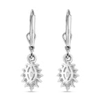 Grandidierite & Moissanite Earrings in Rhodium Overlay Sterling Silver