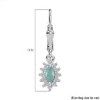 Grandidierite & Moissanite Earrings in Rhodium Overlay Sterling Silver
