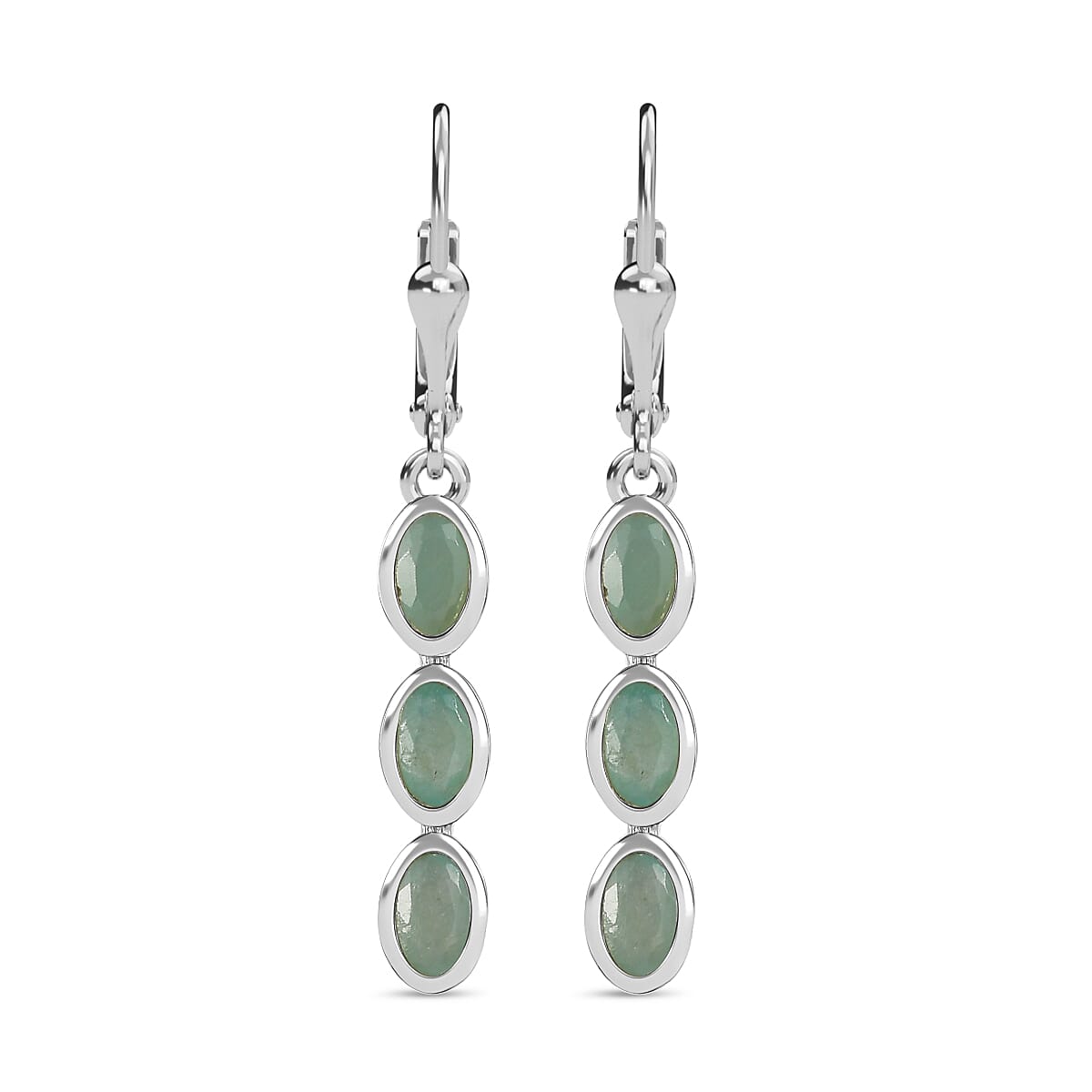 Grandidierite Lever Back Earrings in Rhodium Overlay Sterling Silver 1.05 Ct 7809164 0
