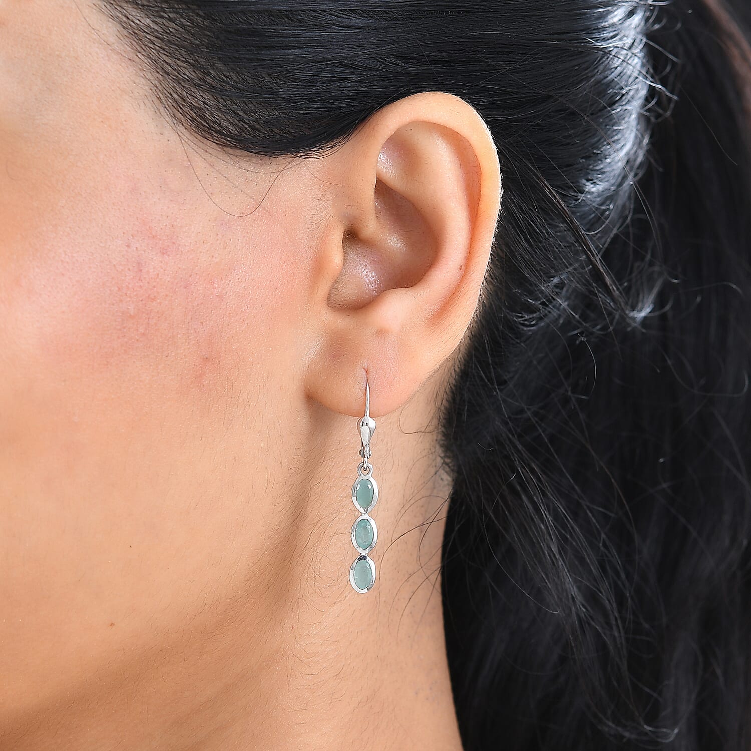 Grandidierite Lever Back Earrings in Rhodium Overlay Sterling Silver 1.05 Ct 7809164 2