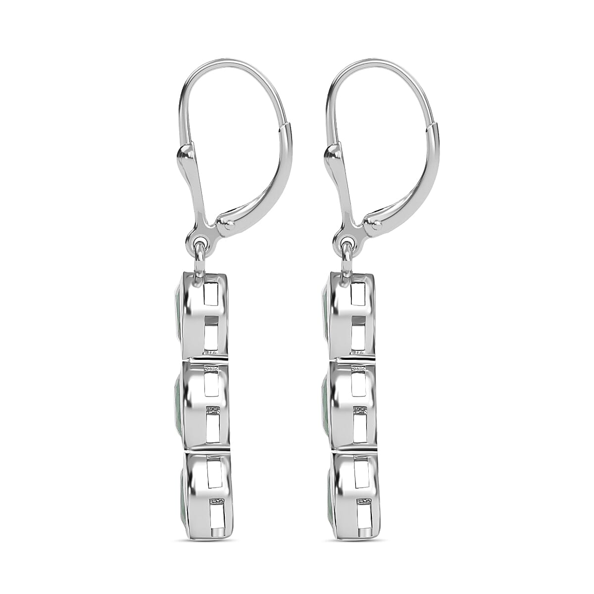 Grandidierite Lever Back Earrings in Rhodium Overlay Sterling Silver 1.05 Ct 7809164 4