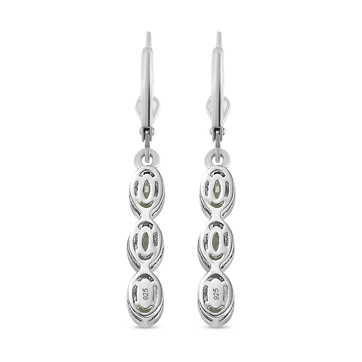 Grandidierite Lever Back Earrings in Rhodium Overlay Sterling Silver 1.05 Ct 7809164 5