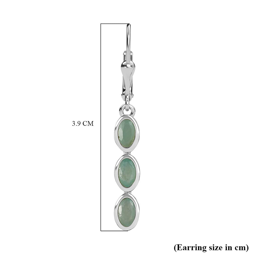 Grandidierite Lever Back Earrings in Rhodium Overlay Sterling Silver 1.05 Ct