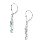 Grandidierite & Natural Zircon Dangle Earrings in Rhodium Overlay Sterling Silver 1.03 Ct